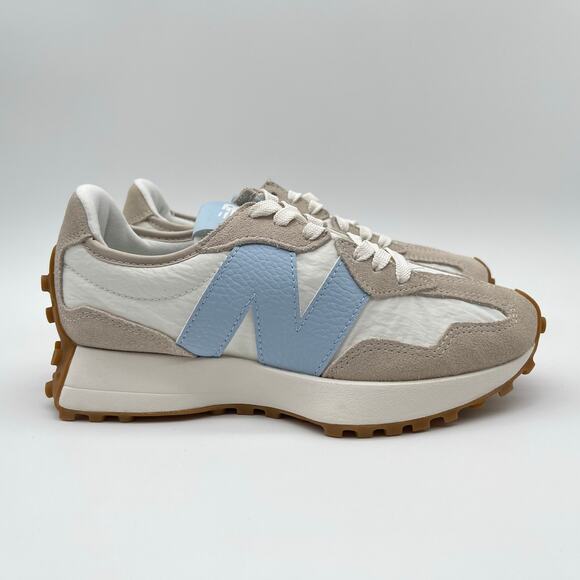 New Balance | 327 Sneaker in Timberwolf, Sea Salt, & Light Chrome Blue US 6 - Picture 5 of 15